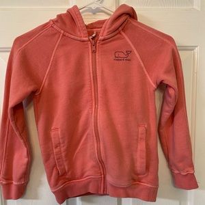 Vineyard vine girls pink zip up hoodie